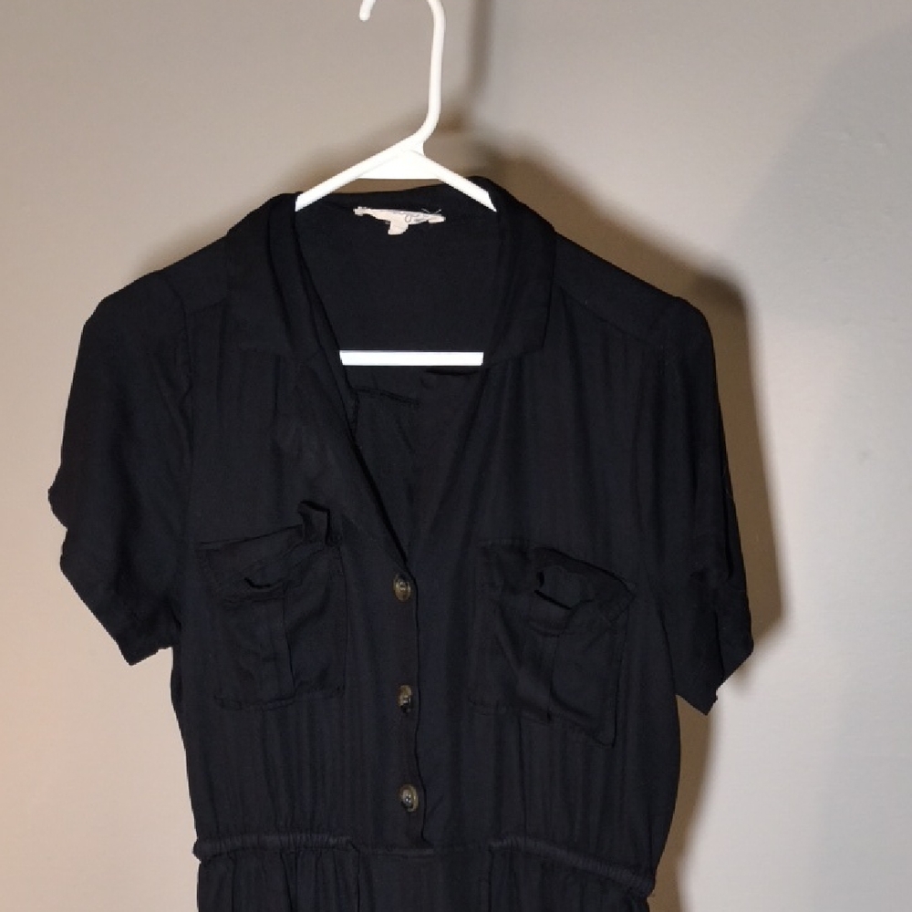 Black Button-Up Jumpsuit